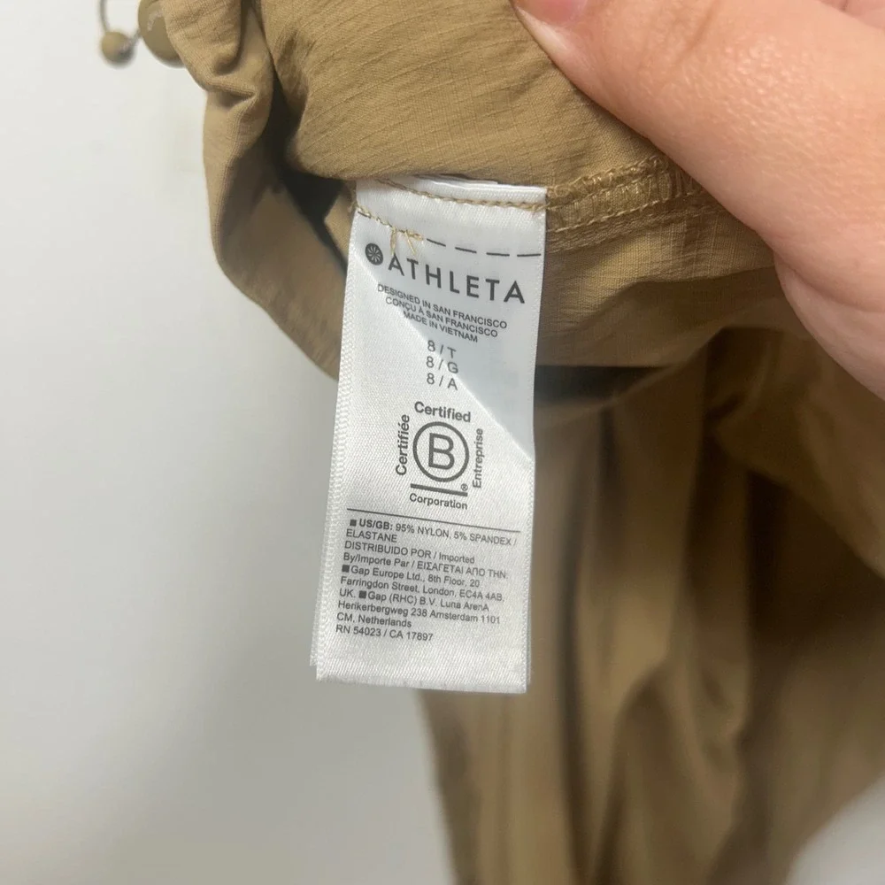 Athleta Trekkie High Rise Parachute Pant Big Sur tan outdoor gorpcore 8 tall - Picture 7 of 15
